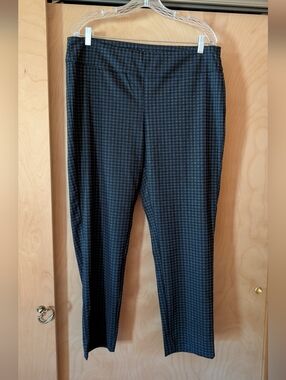 Black and Blue Check Slim Stretchy Trousers